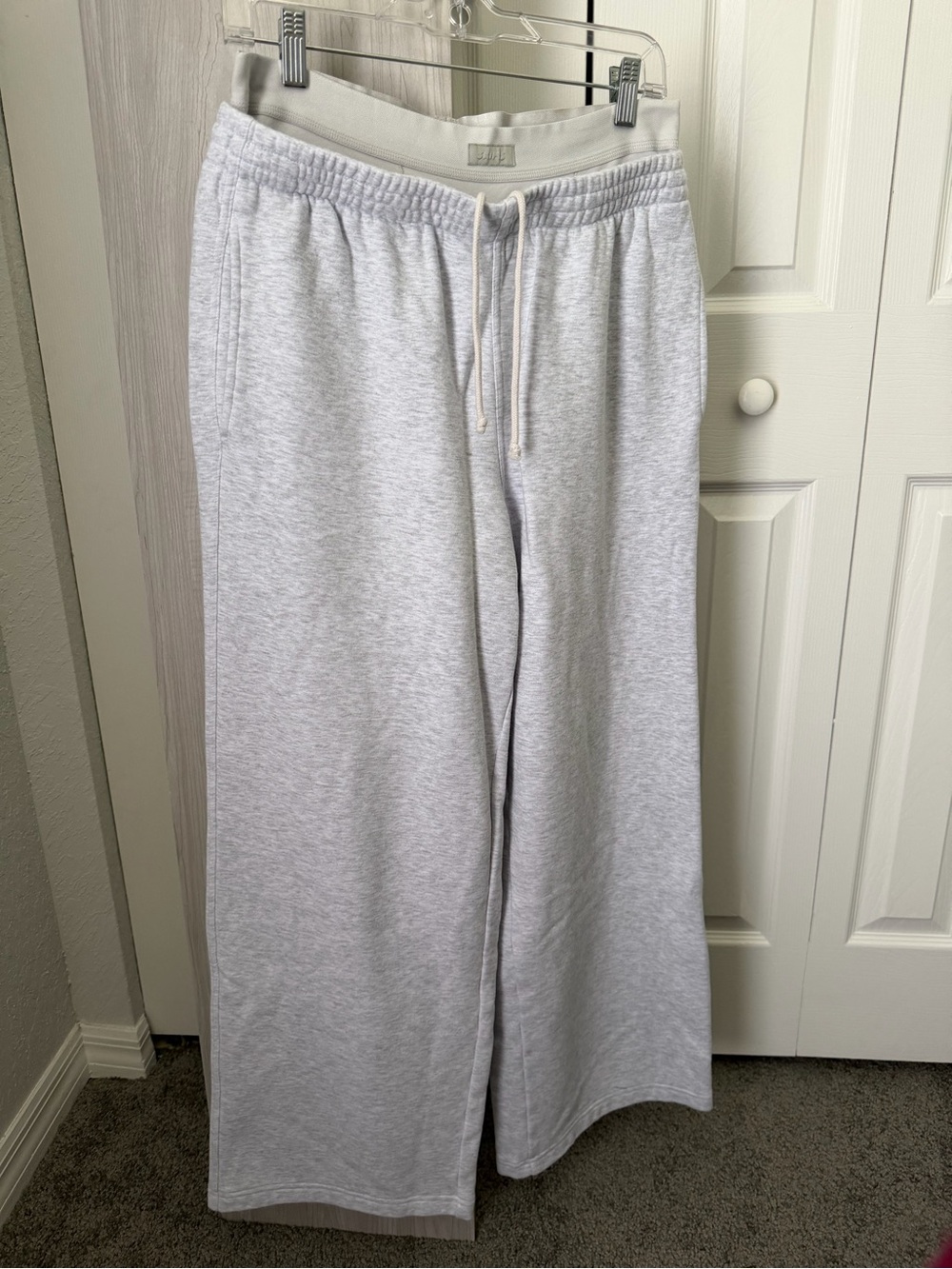 SKIMS Oversized Double Waistband Pant - S, Light Heather Grey